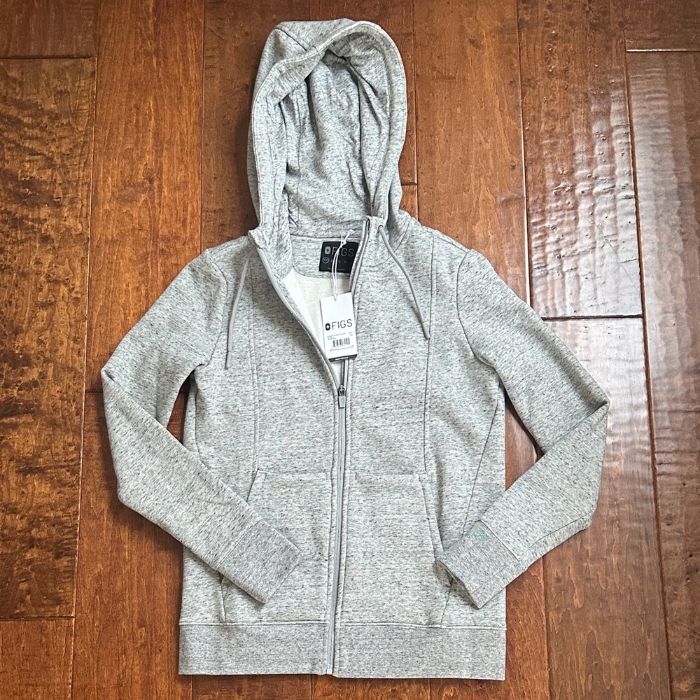 Figs Heather Gray Zip-Up Jacket